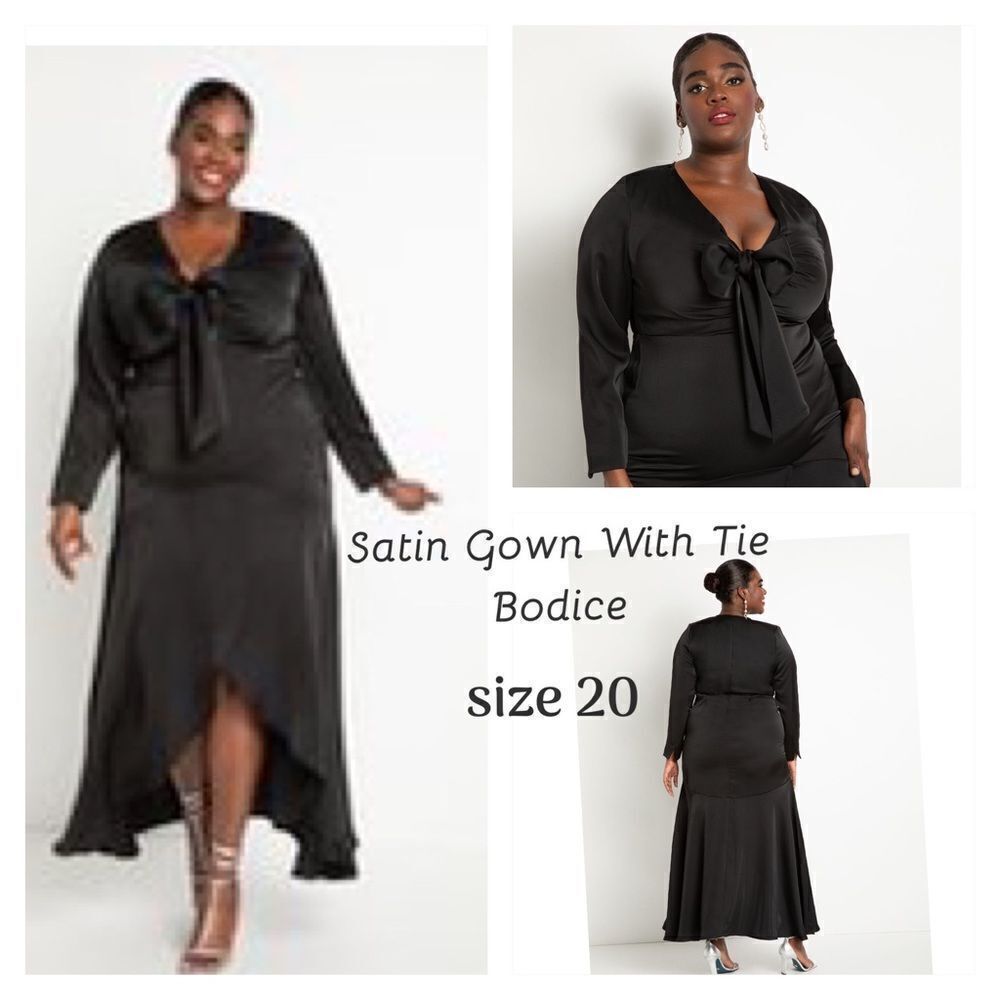 ELOQUII Stain Gown With Tie Bodice Size 20